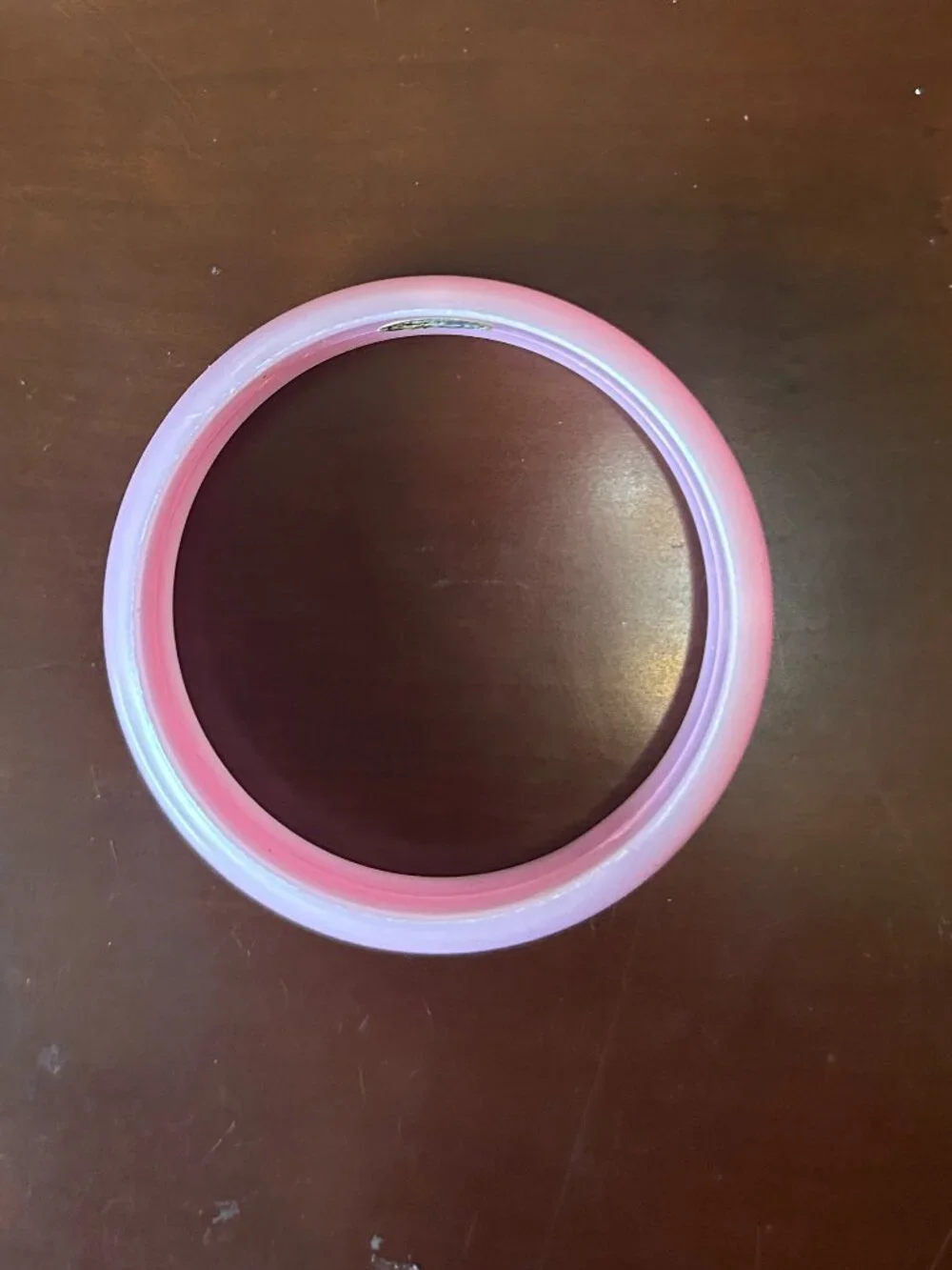 Vintage Pink Moonglow Lucite Bangle Bracelet | 1970s Pastel Stackable Bracelet |